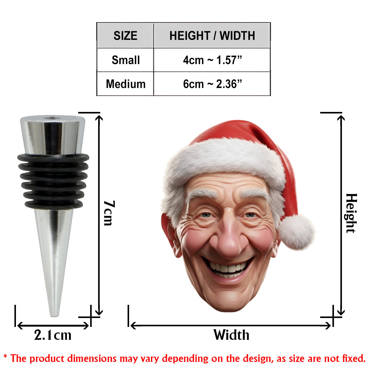 Weihnachtskarofigur aus Kunstharz – personalisierter Flaschenverschluss für die ganze Familie