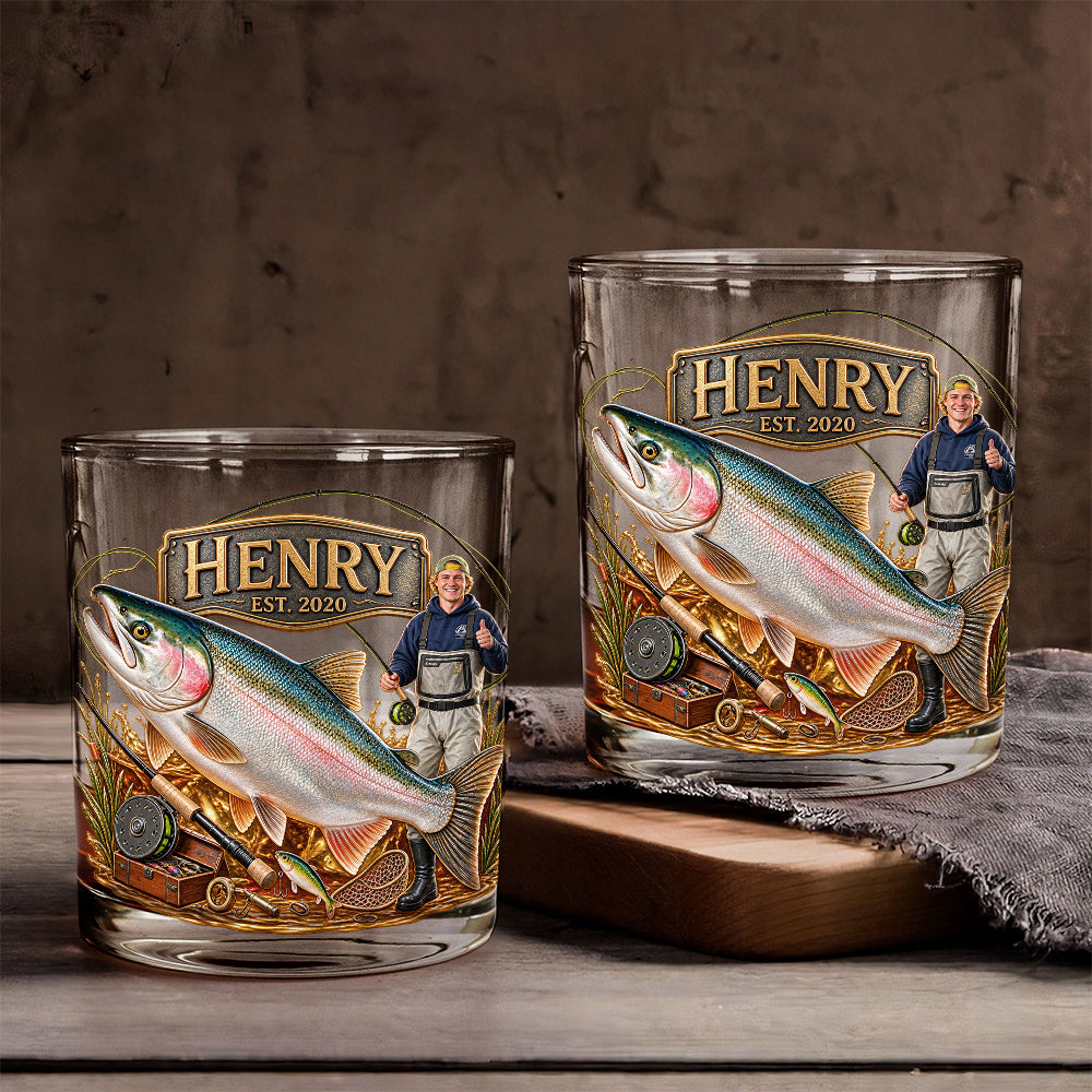 Love Fishing - Personalized Fishing Whiskey Glass