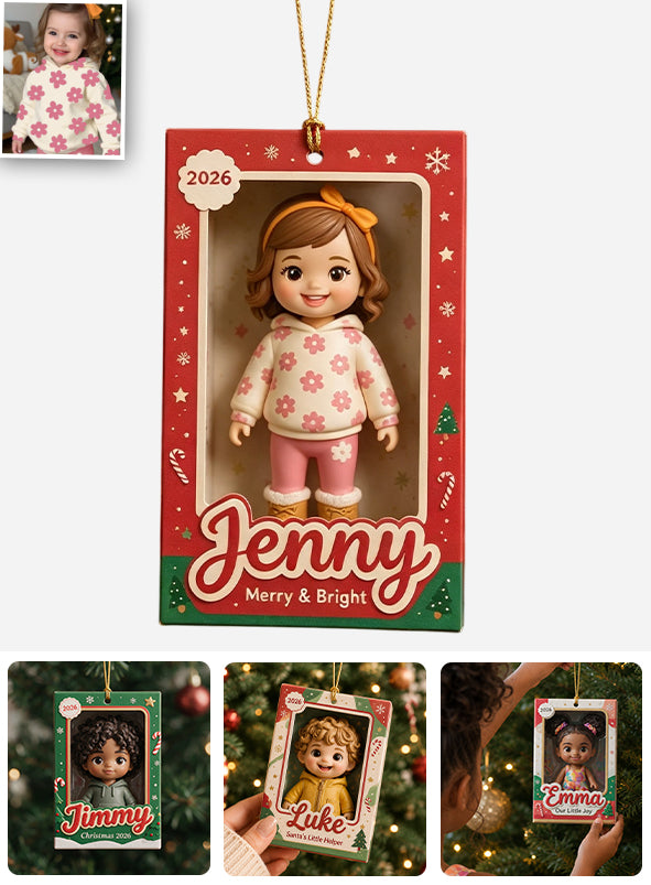 Niedlicher Kinderfoto - Personalisierte Kinderornament