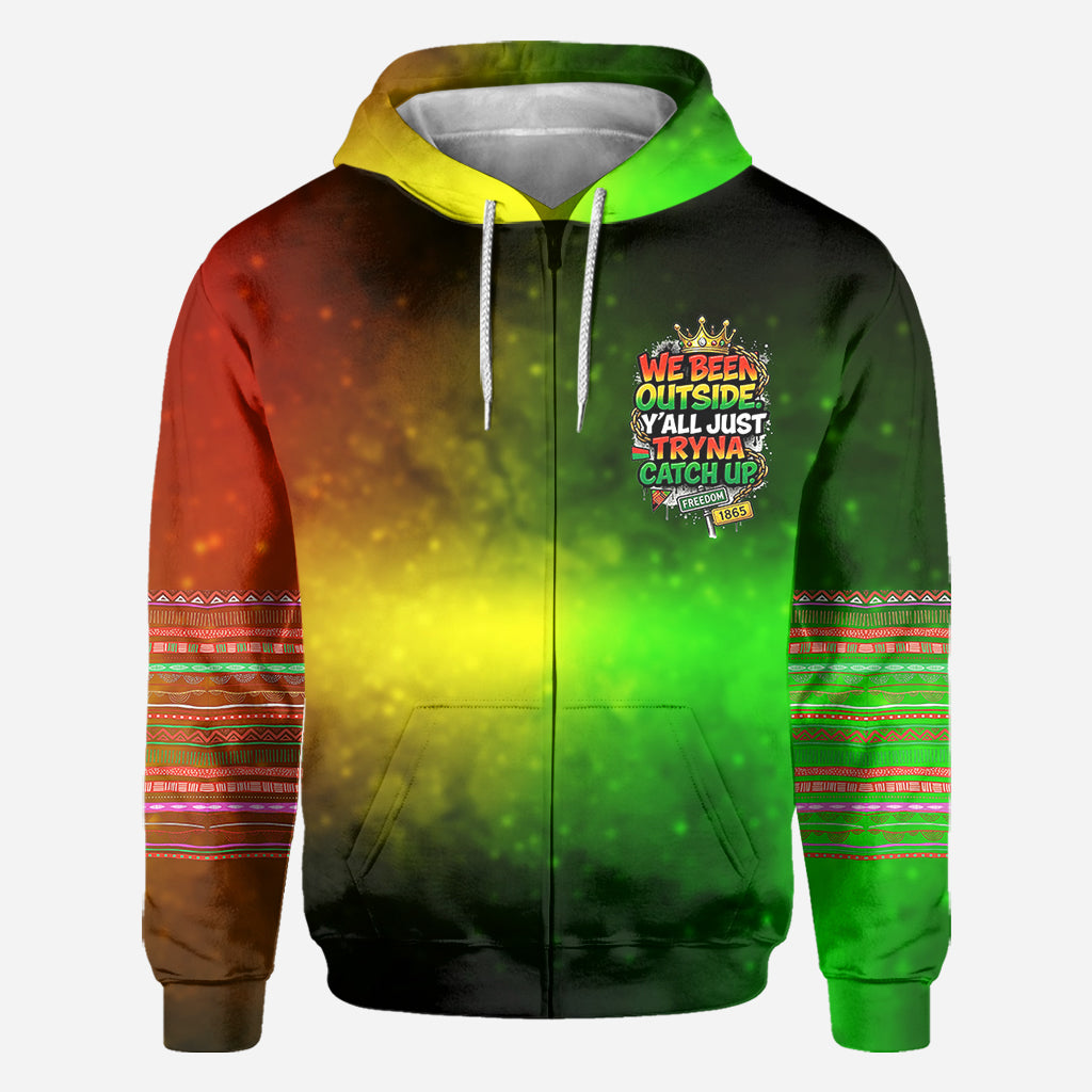 Wir waren draußen, ihr versucht nur, aufzuholen – personalisiertes Juneteenth-Shirt