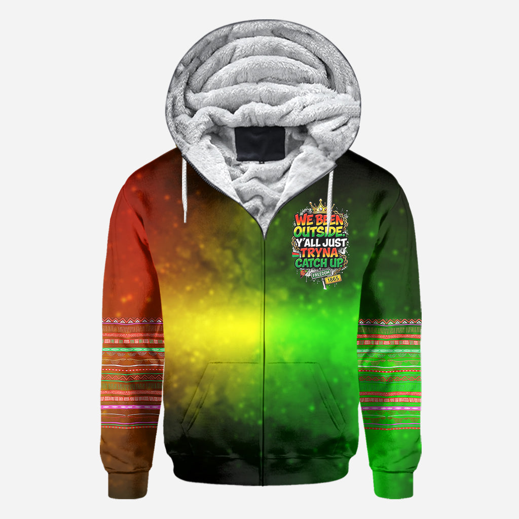 Wir waren draußen, ihr versucht nur, aufzuholen – personalisiertes Juneteenth-Shirt