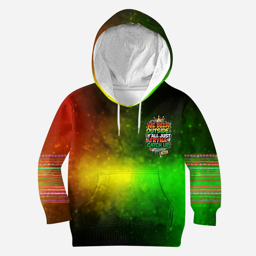 Wir waren draußen, ihr versucht nur, aufzuholen – personalisiertes Juneteenth-Shirt