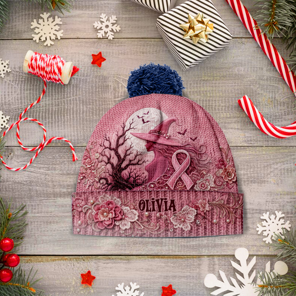 The Pink Witch - Personalized Breast Cancer Awareness Beanie Hat