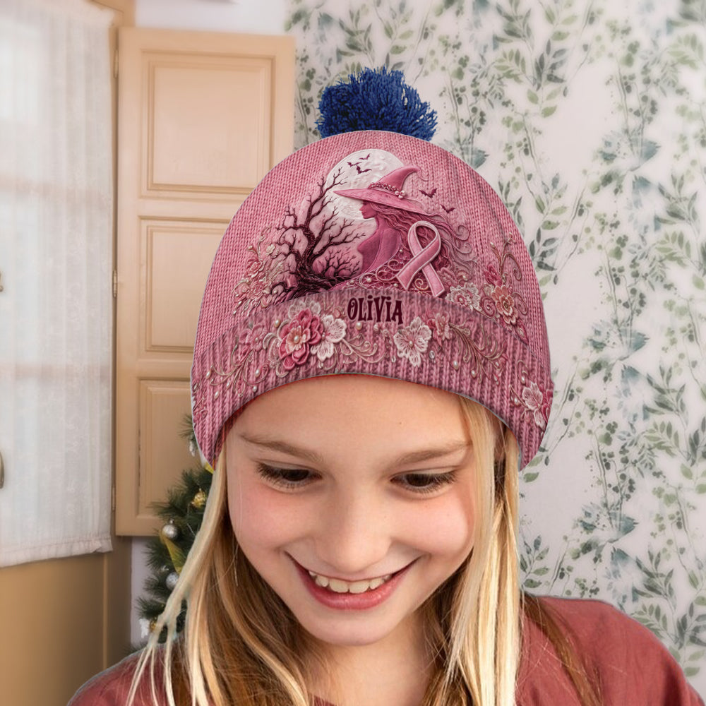 The Pink Witch - Personalized Breast Cancer Awareness Beanie Hat