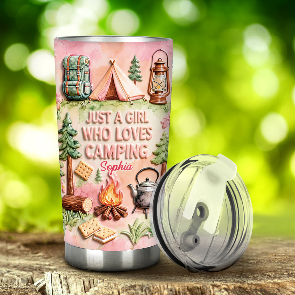 Just A Girl Who Loves Camping - Personalized Camping Tumbler
