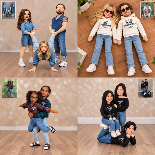 Funny Gift For Your Brother/ Sister... - Personalized Sibling Posable Plush Doll