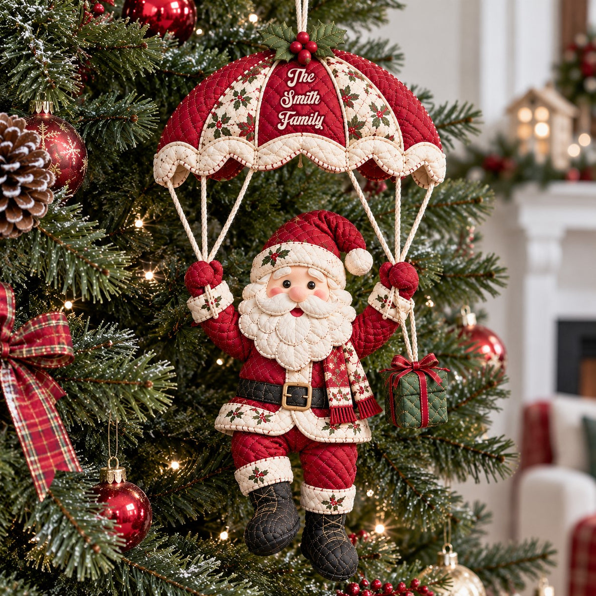 Ho Ho Ho - Personalized Christmas Quilted Door Hanger