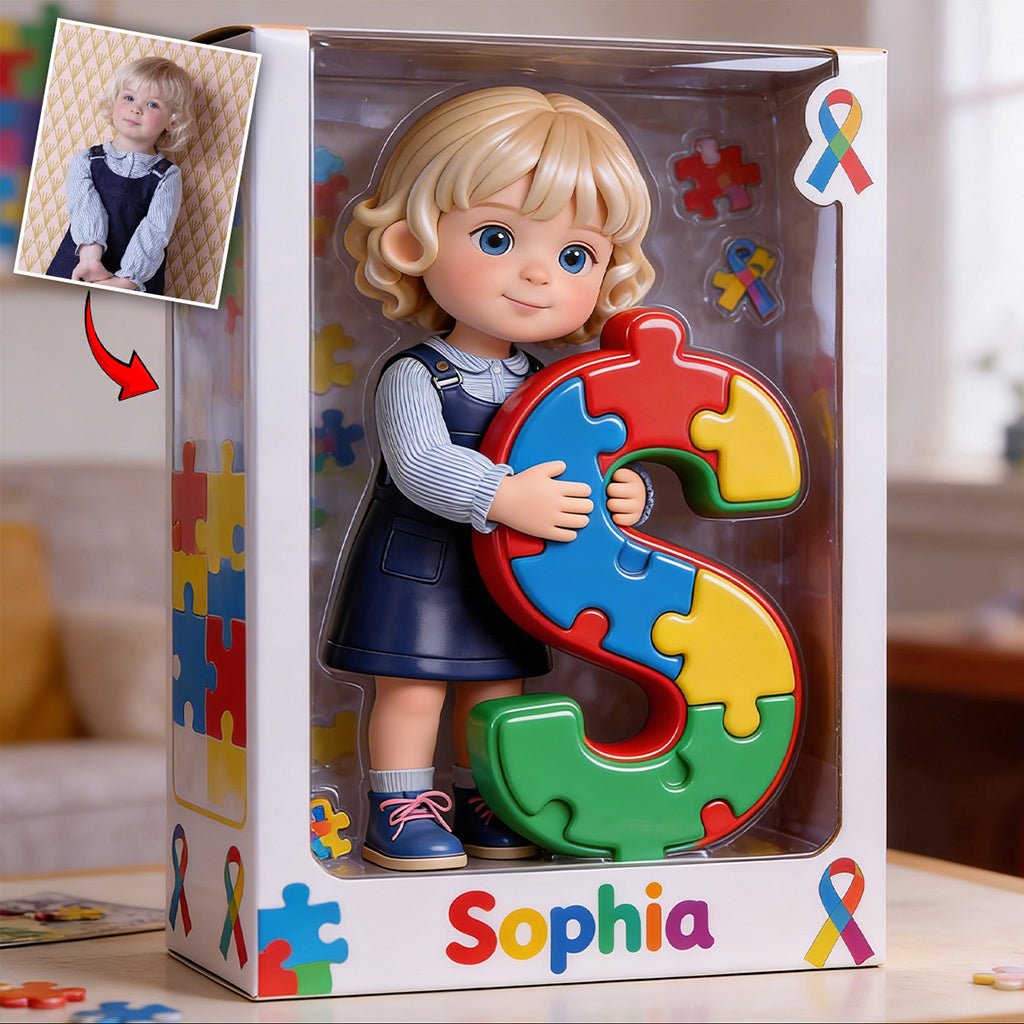 Autism Alphabet Letter - Personalized Autism Awareness Custom Shaped Acrylic Plaque