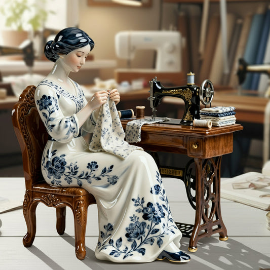 Einfach eine Frau, die das Nähen liebt – personalisierte Acrylplakette in individueller Form