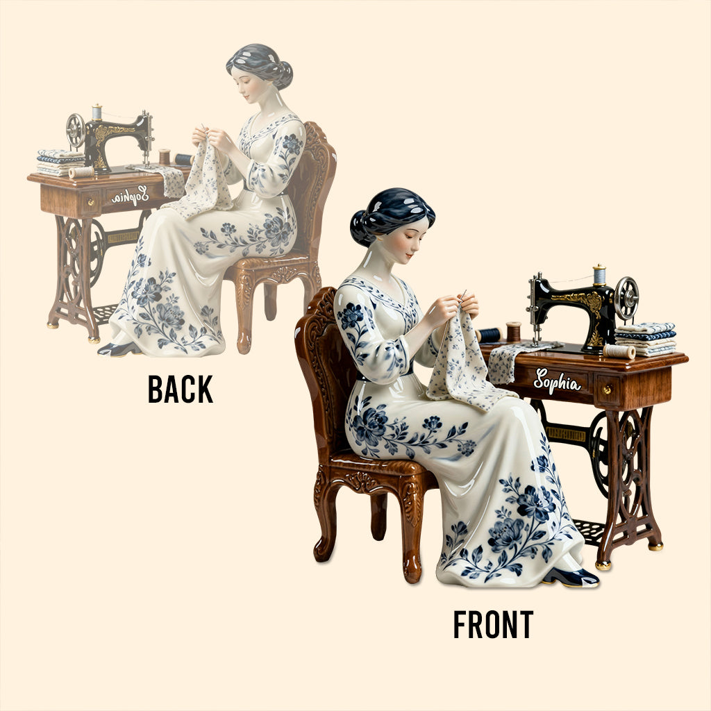 Einfach eine Frau, die das Nähen liebt – personalisierte Acrylplakette in individueller Form