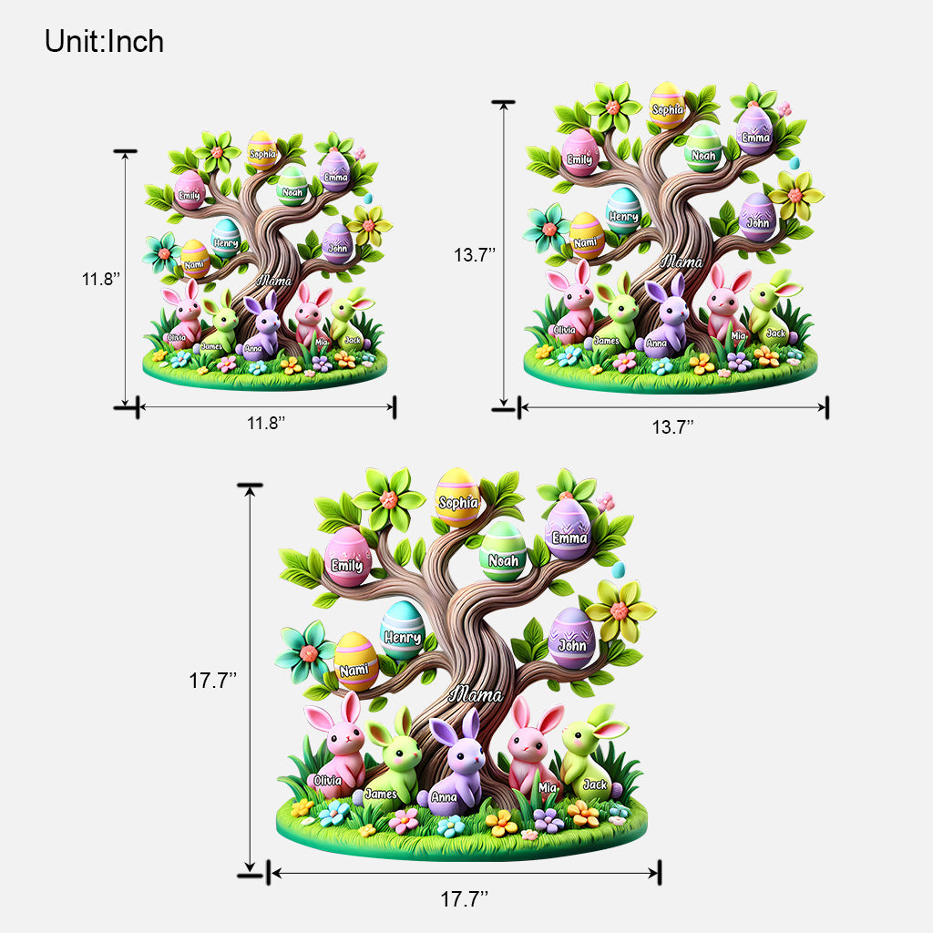 Osterhasen - Personalisiertes Mutter-Holzschild in individueller Form