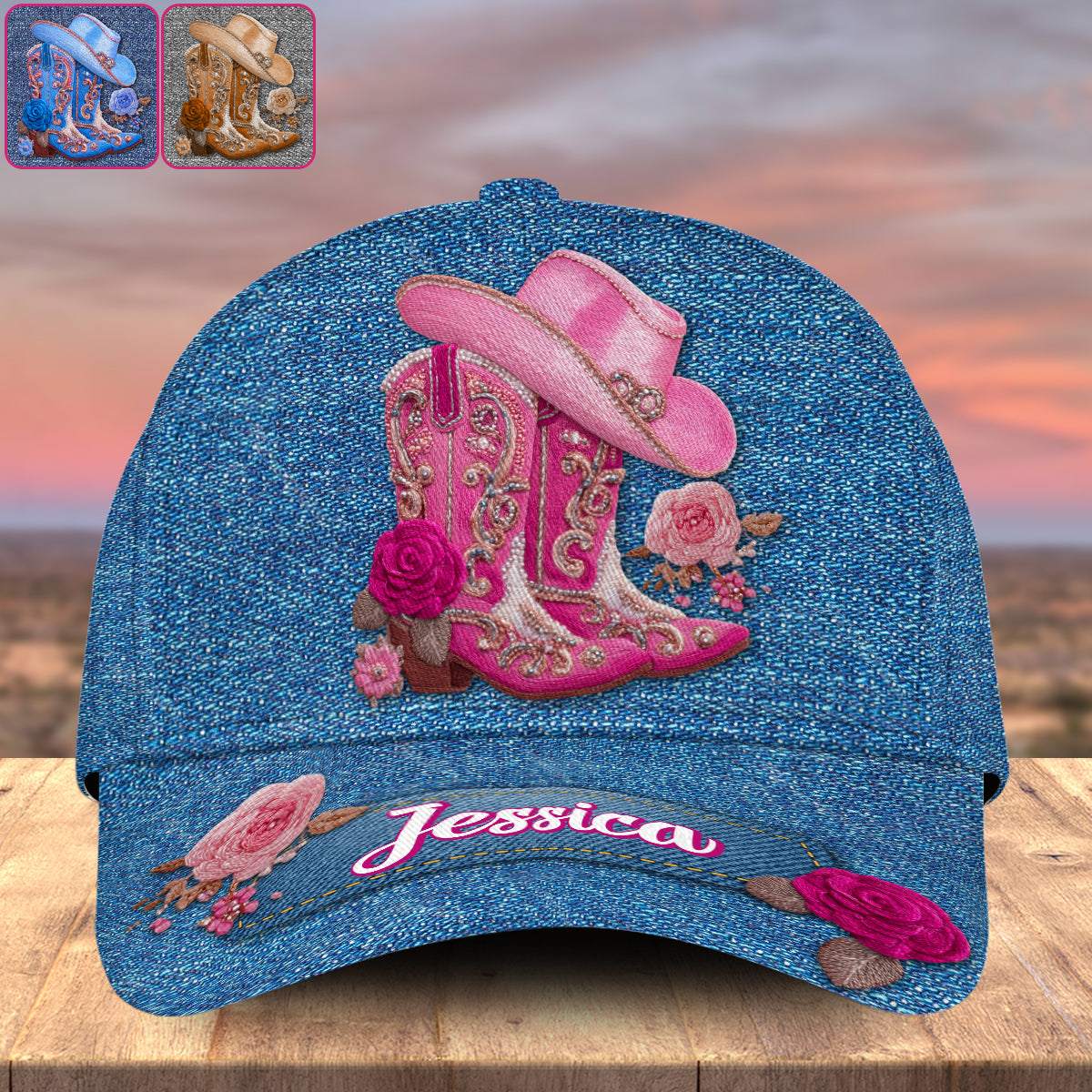 Cowgirl-Stiefel – Personalisierte Cowgirl-Klassiker-Kappe