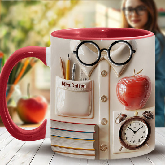 Teachers Who Love Teaching, Teach Children To Love Learning - Personalized Teacher Accent Mug