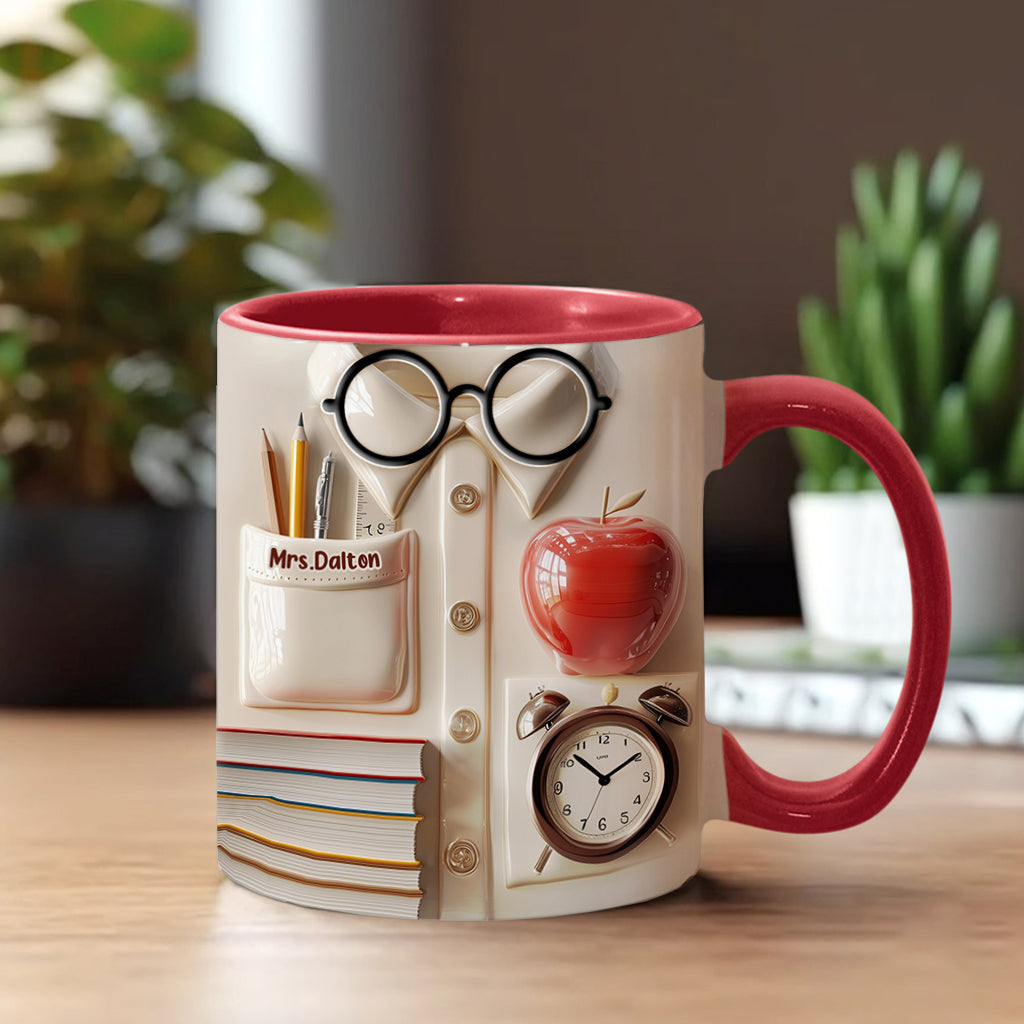 Teachers Who Love Teaching, Teach Children To Love Learning - Personalized Teacher Accent Mug