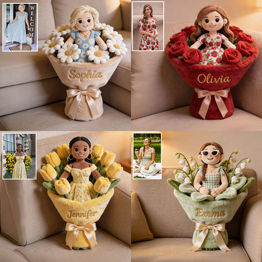 Birth Flower - Personalized Birth Month Flower Premium Faux Fur Pillow