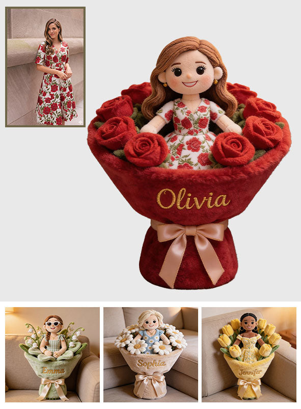 Birth Flower - Personalized Birth Month Flower Premium Faux Fur Pillow