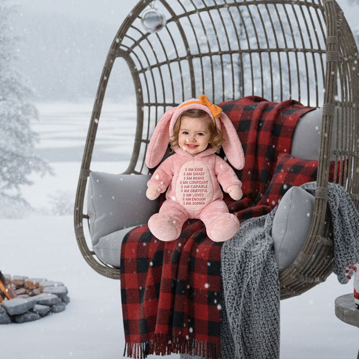 Custom Any Photo Best Easter Gift - Personalized Kid Premium Faux Fur Pillow