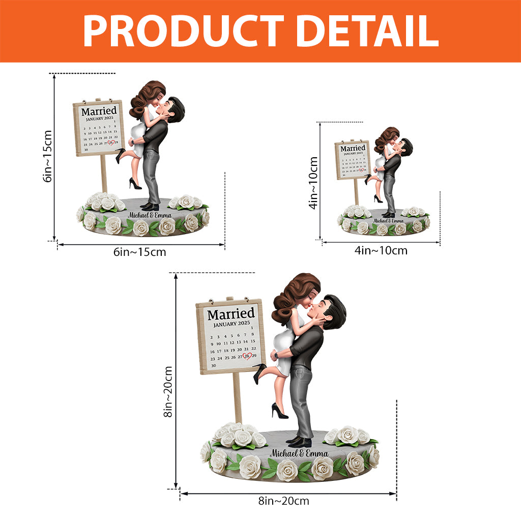 Alles Gute zum Jahrestag, mein Schatz – personalisierte Acrylplakette in individueller Pärchenform