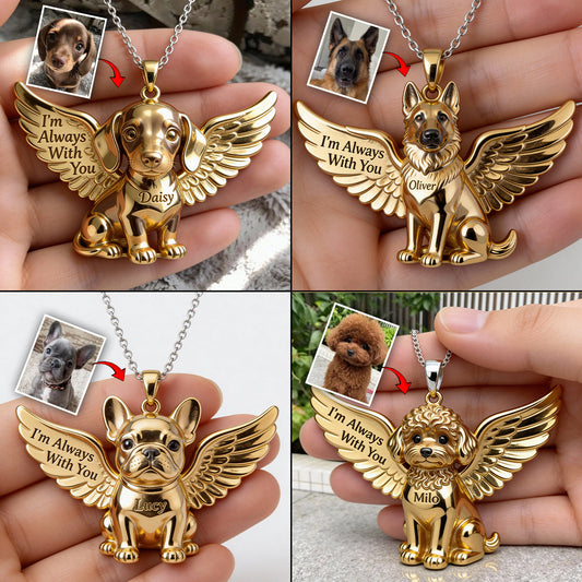 Personalisierte Halskette mit Hundeanhänger aus Acryl und Foto Ihres Lieblingstiers