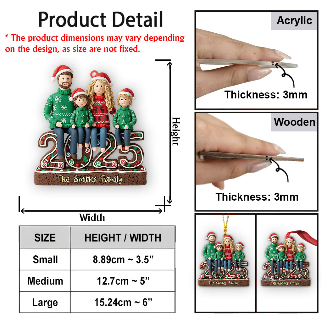 Frohe Weihnachten an die Familie – Personalisierter Familienschmuck