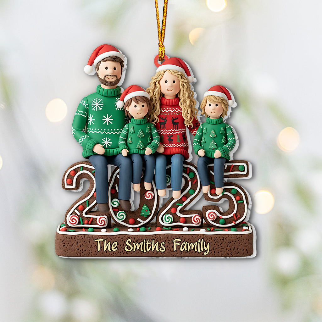 Frohe Weihnachten an die Familie – Personalisierter Familienschmuck
