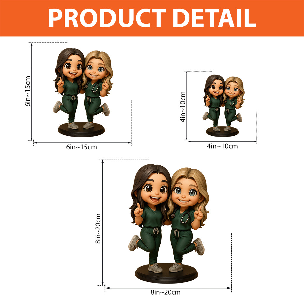 Chibi-Mediziner/in – Personalisierte Acrylplakette in individueller Krankenschwesterform