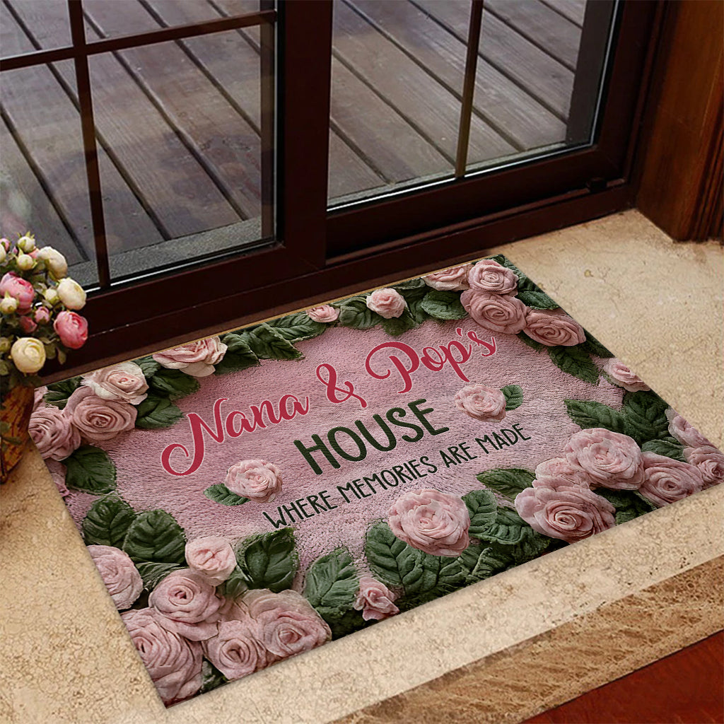 Nana & Pop's House Where Memories Are Made - Personalized Grandma Doormat