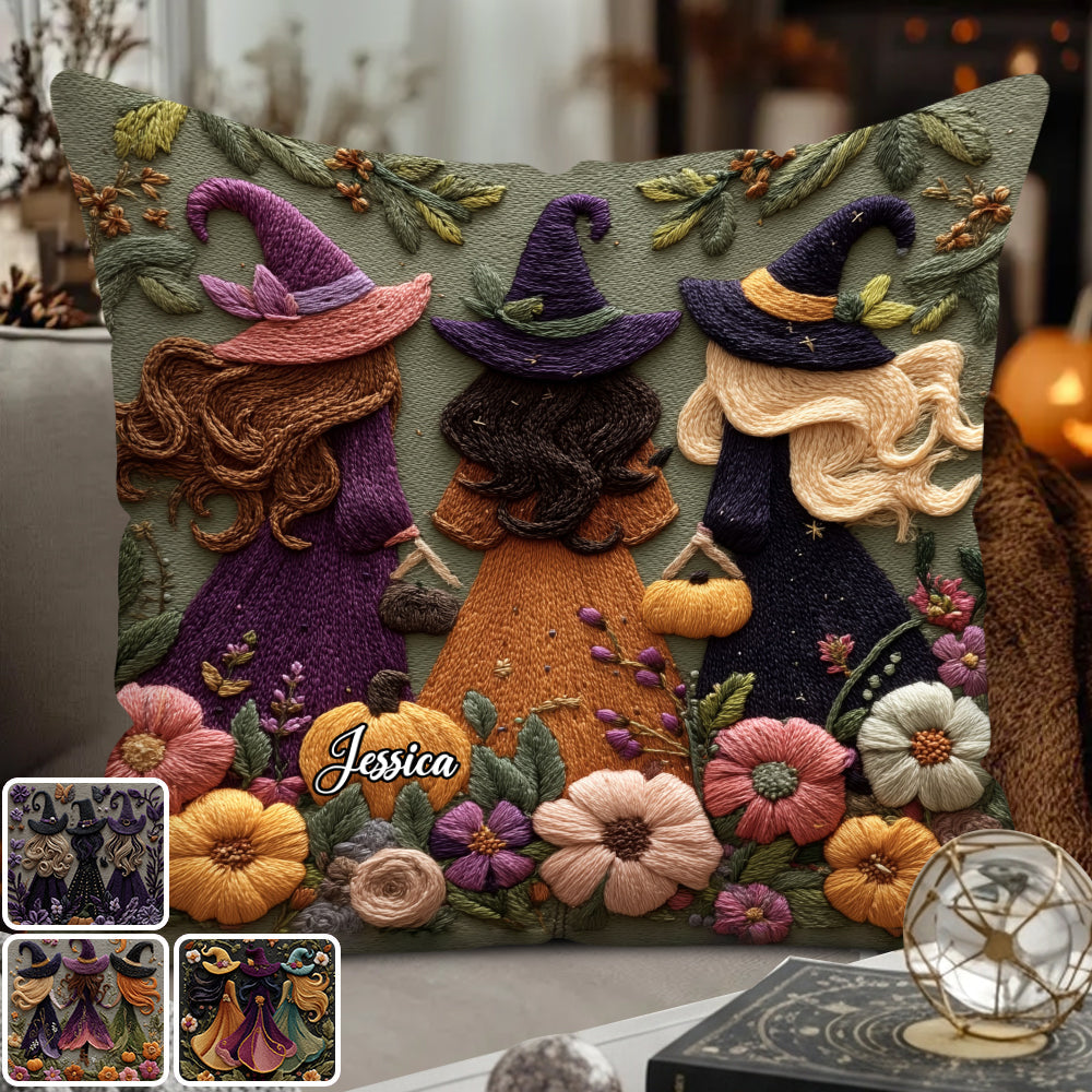 Drei Hexen – Personalisiertes Hexen-Dekokissen