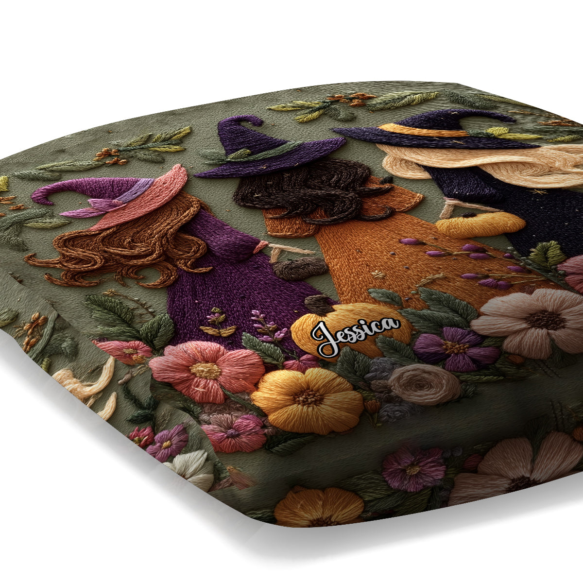 Drei Hexen – Personalisiertes Hexen-Dekokissen