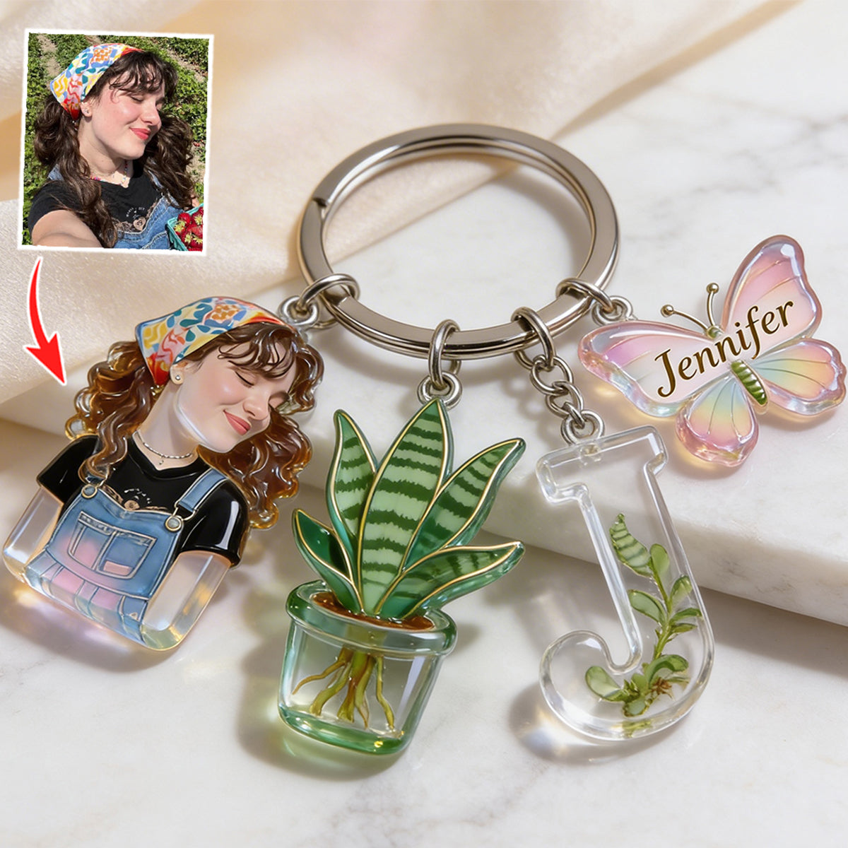 Love Gardening - Personalized Gardening Keychain With Charms