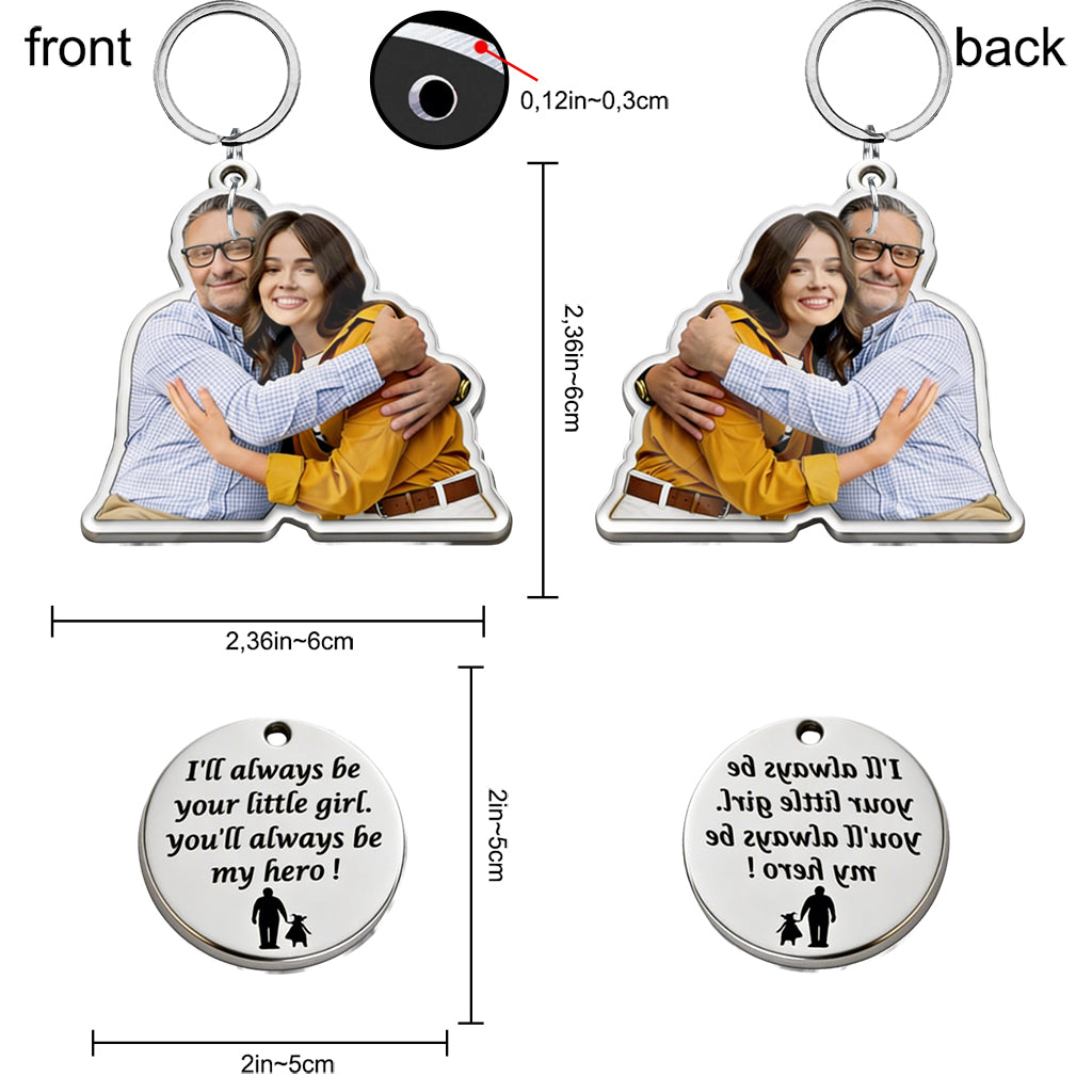 Father Gift Idea - Personalized Father Premium Keychain With Charms