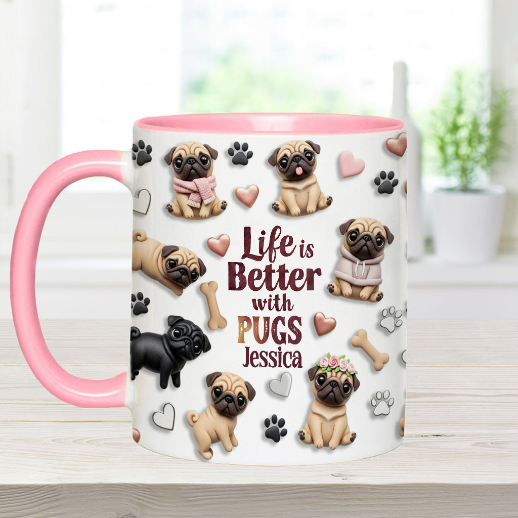Life Is Better With Dogs - Personalized Dog Accent Mug