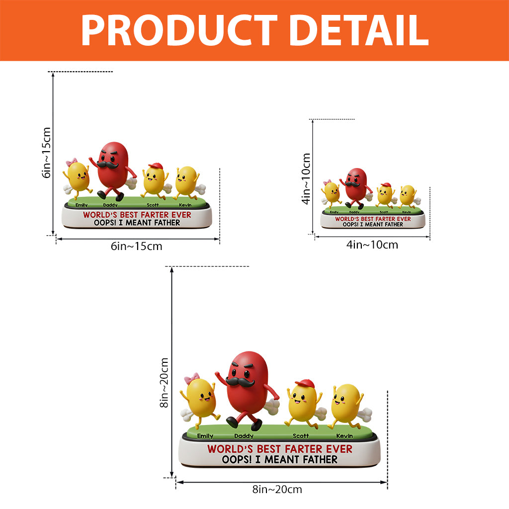 Bester Furzer aller Zeiten – Personalisierte Acrylplakette für Väter in individueller Form
