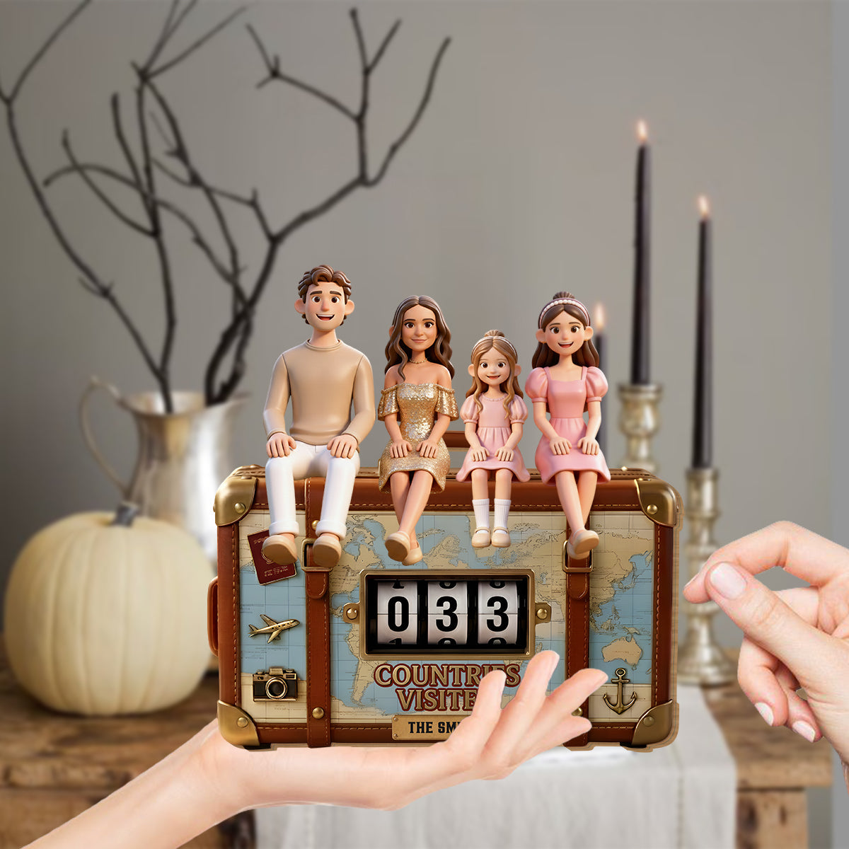 Bereiste Länder – Personalisierte, austauschbare Reiseplakette