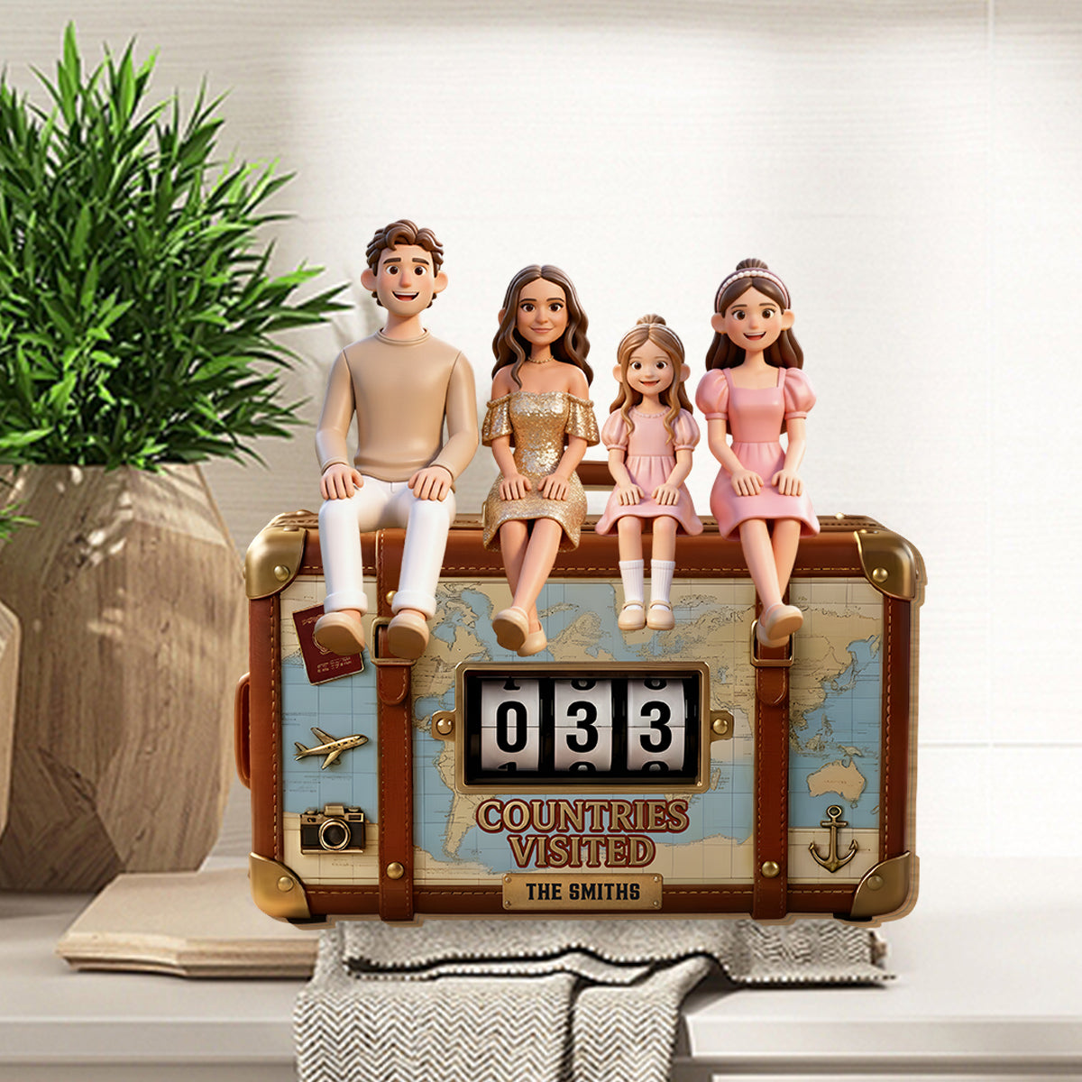 Bereiste Länder – Personalisierte, austauschbare Reiseplakette