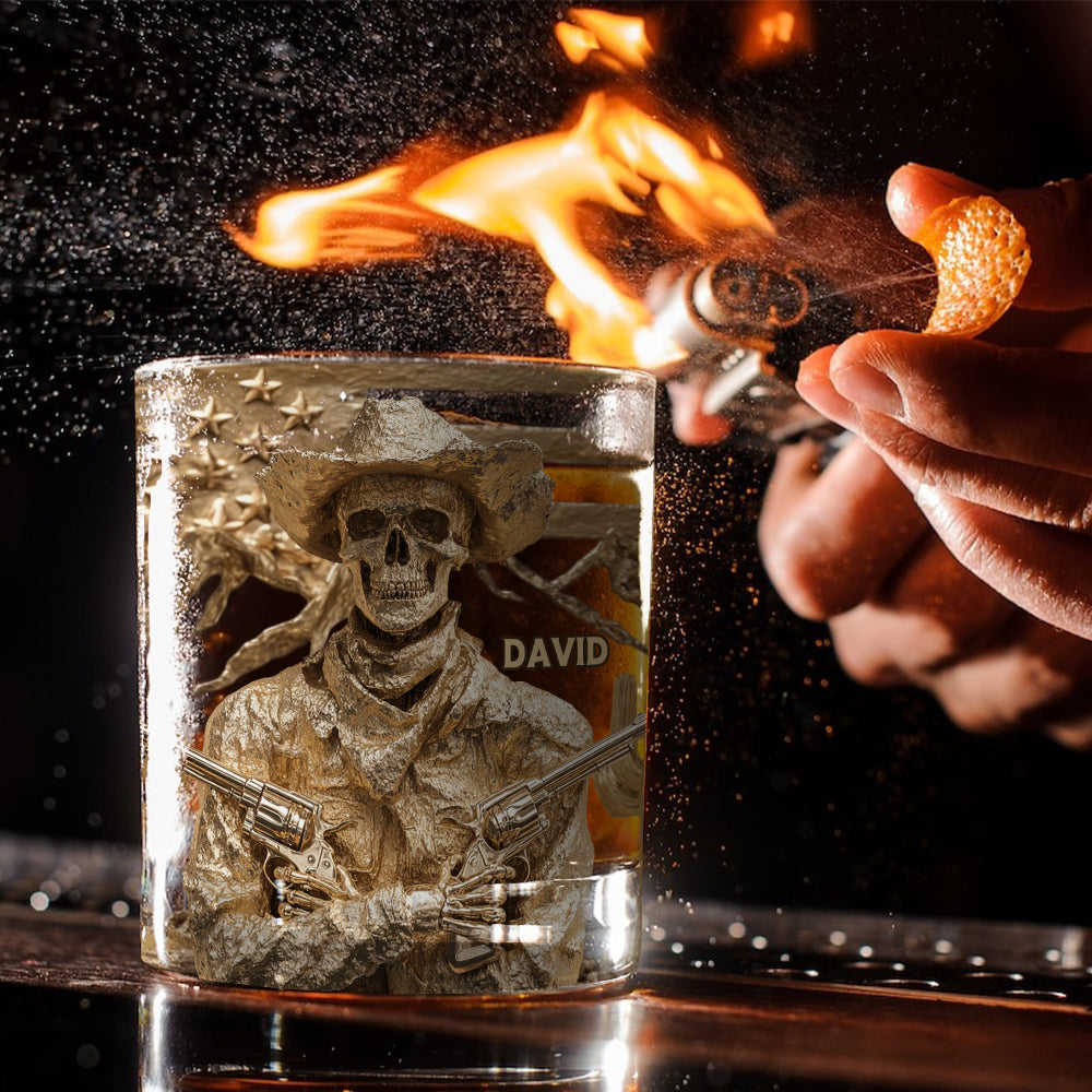 Western-Cowboy – Personalisiertes Western-Outfit-Whiskyglas