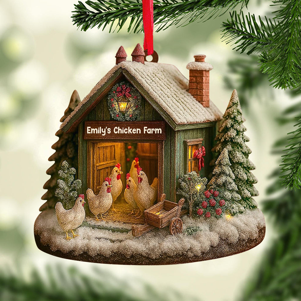 Chicken Christmas - Personalized Chicken Ornament