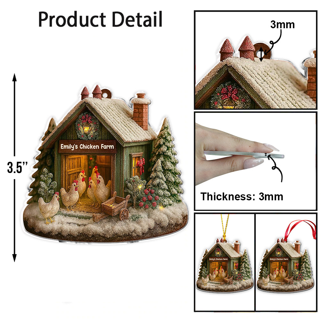 Chicken Christmas - Personalized Chicken Ornament