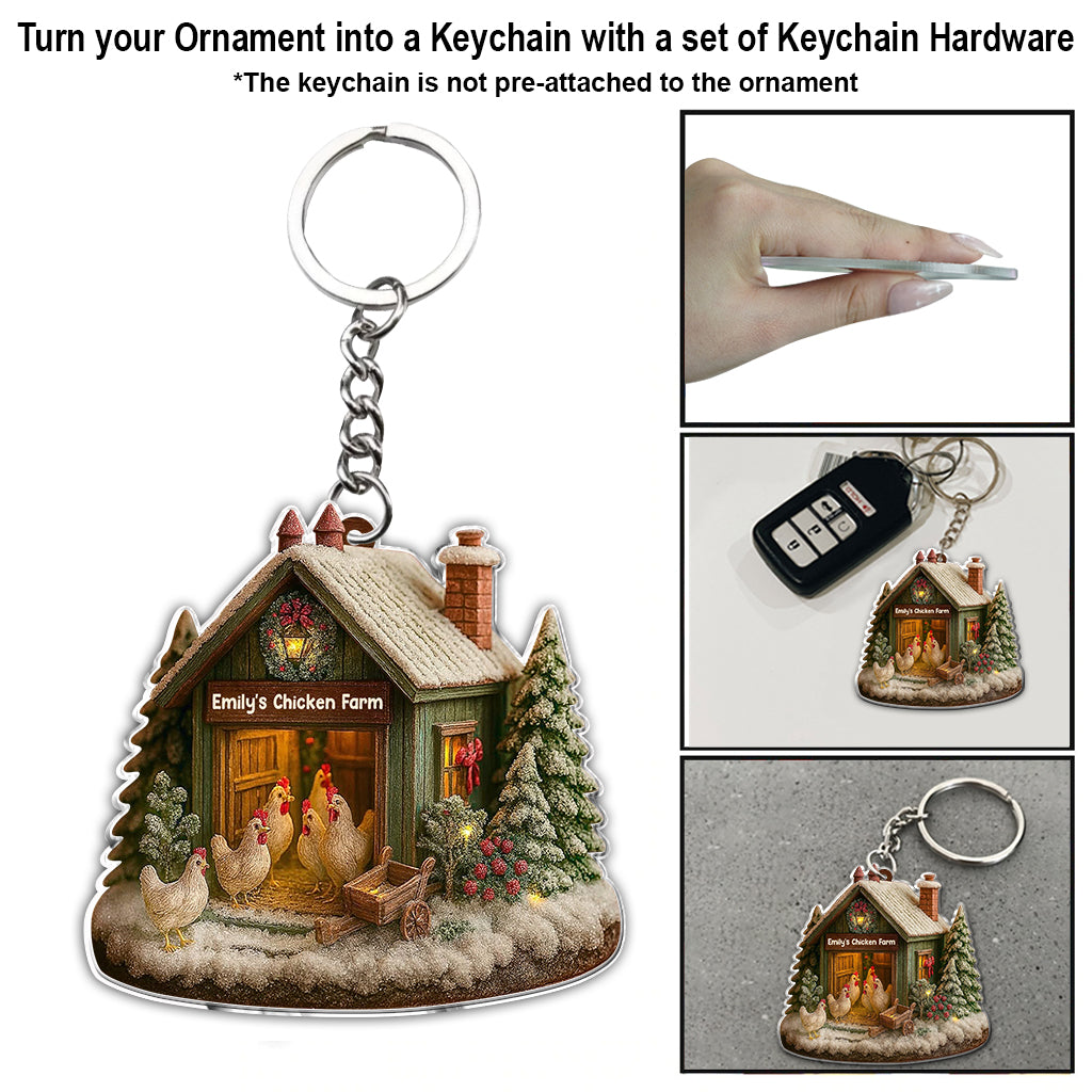 Chicken Christmas - Personalized Chicken Ornament