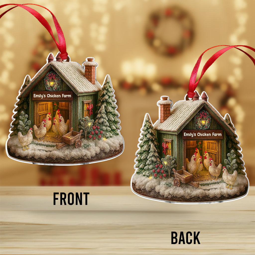Chicken Christmas - Personalized Chicken Ornament