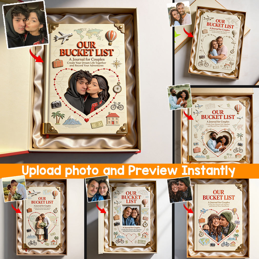 Unsere Bucket List, die Bucket List für Paare – personalisiertes Lederjournal für Paare