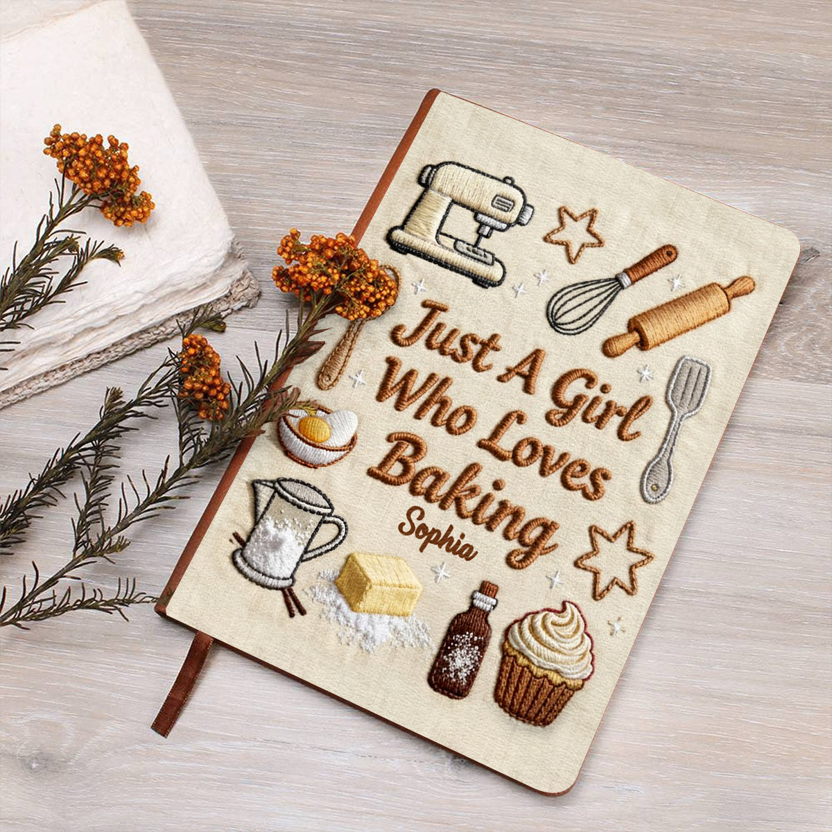 Just A Girl Who Loves Baking - Personalized Baking Leather Journal