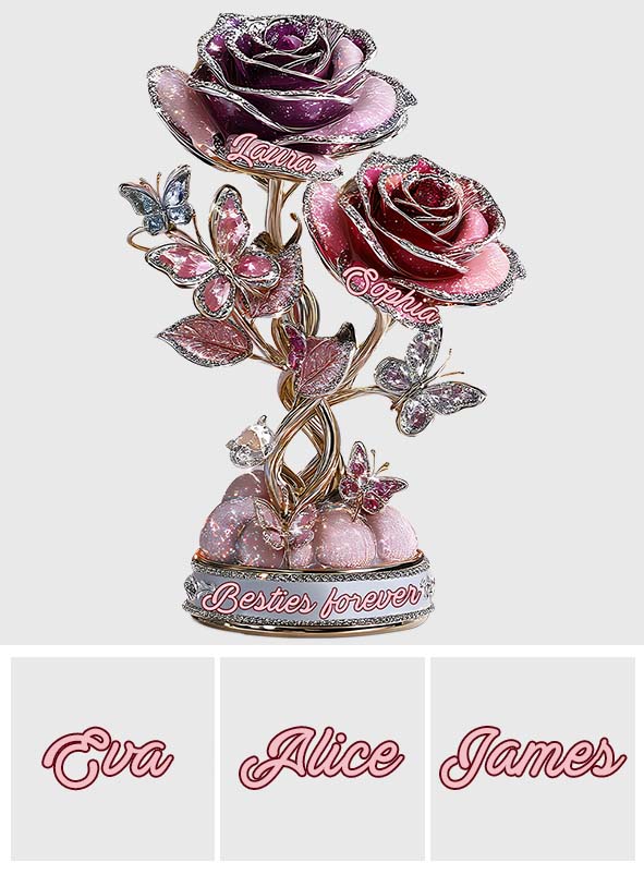 Freunde sind wie Blumen im Garten des Lebens – Beste Freunde für immer – Personalisierte Acrylplakette in individueller Form für beste Freunde