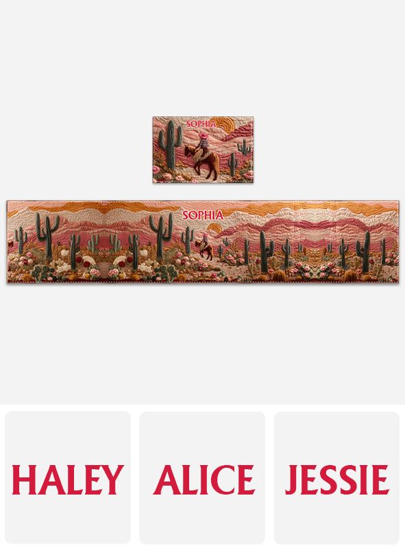 Howdy Cowgirl – Personalisierter Tischläufer und Platzset im Cowgirl-Stil