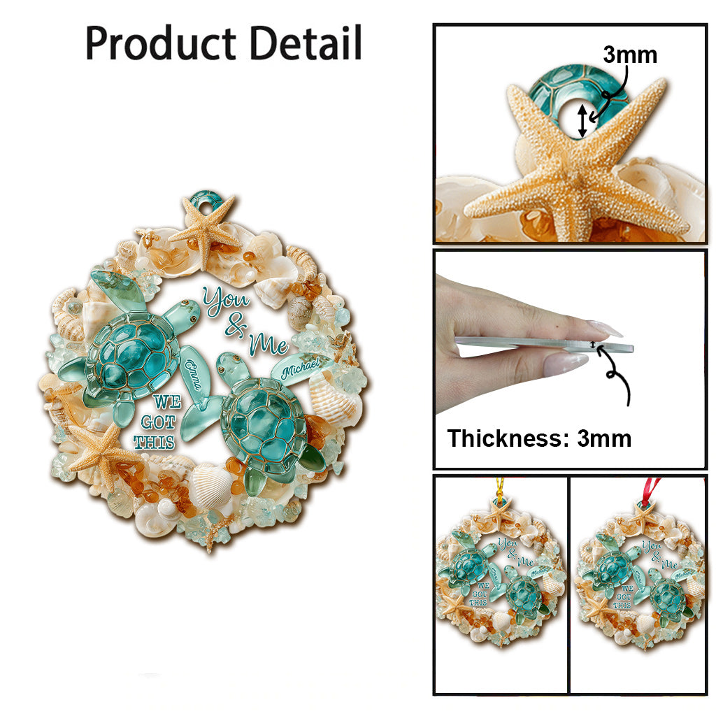 Du und ich, wir schaffen das – Personalisierter Schildkröten-Anhänger