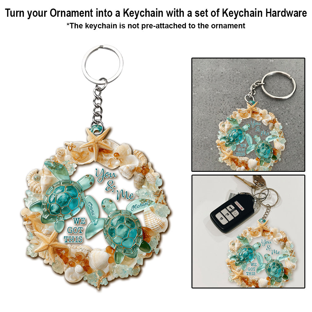 Du und ich, wir schaffen das – Personalisierter Schildkröten-Anhänger