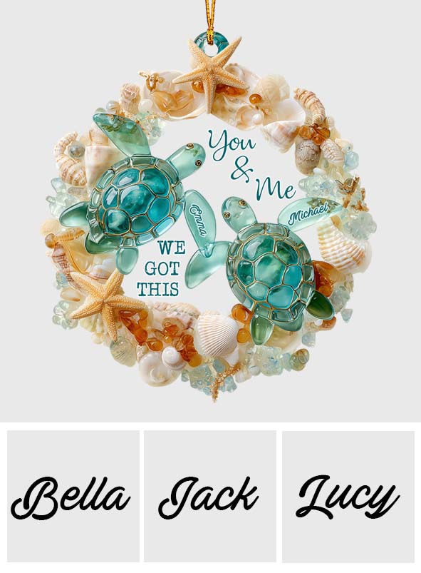 Du und ich, wir schaffen das – Personalisierter Schildkröten-Anhänger