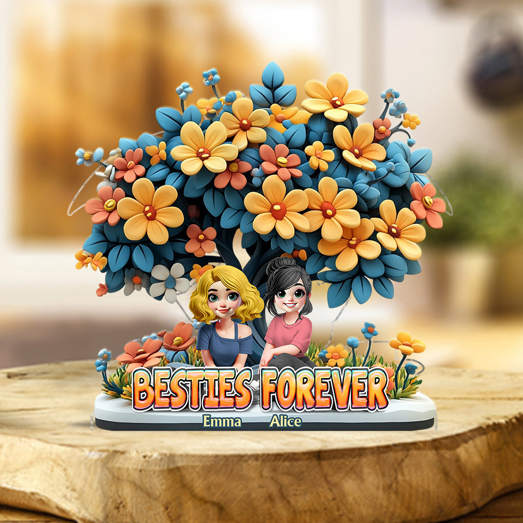 Beste Freundinnen für immer – Personalisierte Acrylplakette in individueller Form