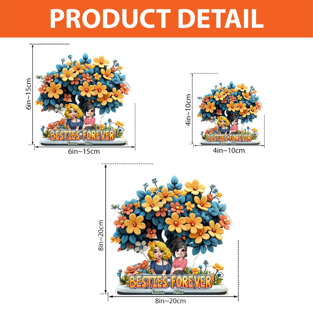 Beste Freundinnen für immer – Personalisierte Acrylplakette in individueller Form