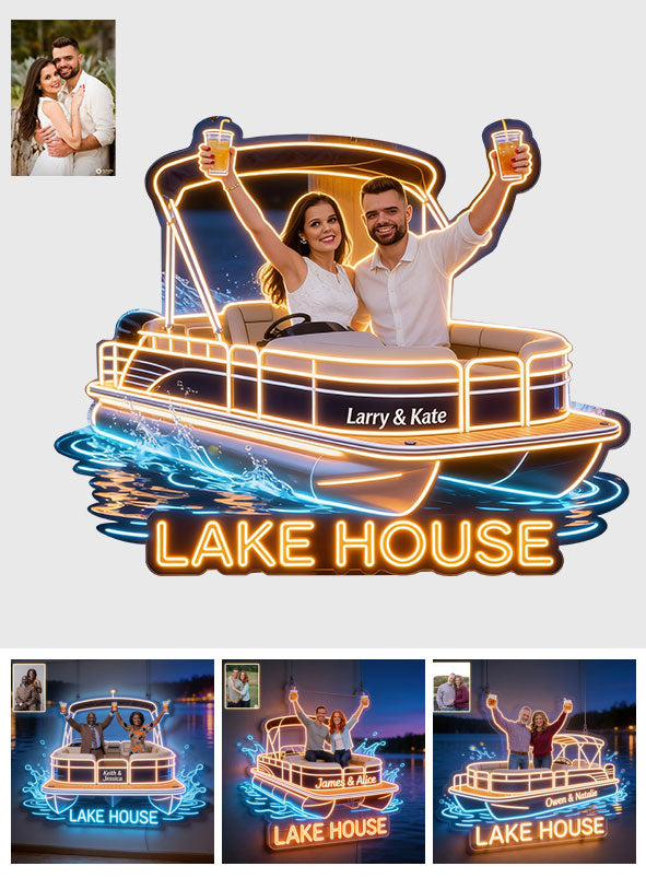 Our Lake House - Personalized Pontoon Neon LED Light Sign